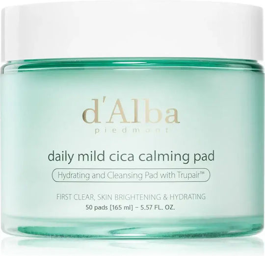 d'Alba Facial Toning Pads with Centella Asiatica & Hyaluronic Acid 50 Pieces