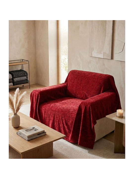 Kraft World Armchair Throw 180x180cm Red C26-180X180-12-Red