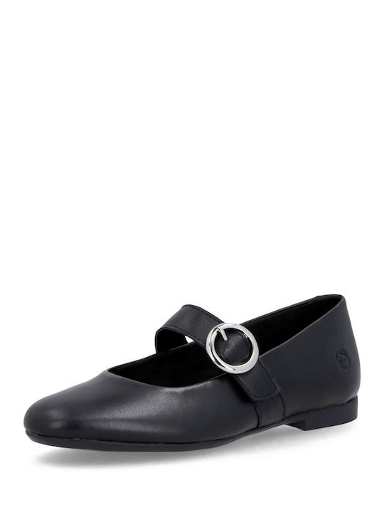 Damen Ballerinas Aus Leder In Schwarz