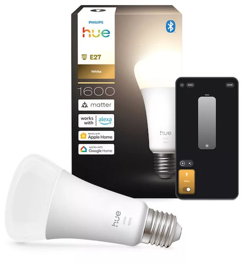 Philips Smart Bulb Philips Hue LED 13.5W for E27 Socket and A67 Shape 1600lm Dimmable
