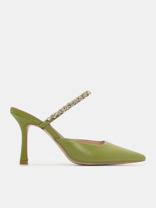 Luigi Pointed Toe Heels With High Heel Green