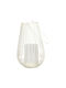 Metallic White Lantern 21x21x34.5cm