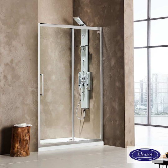 Devon Σταθερό Πλαϊνό Ντουζιέρας 97-101x195cm Clear Glass