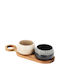 Ceramic Dessert Tower Stand 2 Slots with Black Base Ø27.5cm W10xL7.5cm