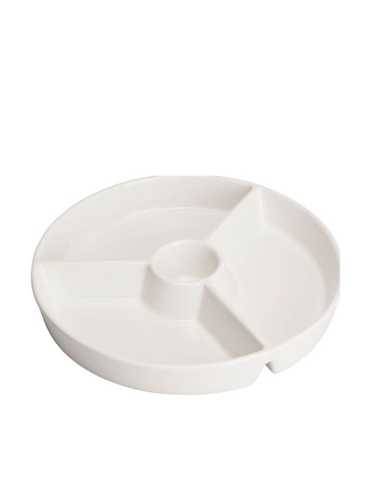 Dessert Tower Stand 4 Slots White Porcelain Ø25.5xH3.5cm
