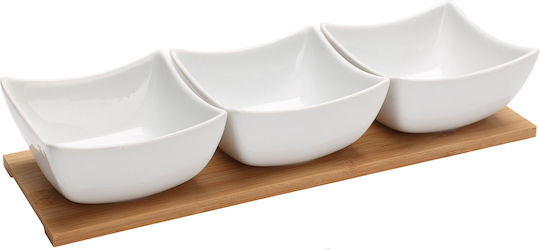 Dessert Tower Stand 3 Slots with Base Made of White Porcelain Ø31cm W10.5xL6.5cm