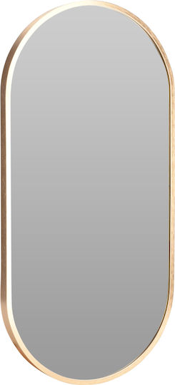 Oval Wall Mirror with Gold Frame 60x30cm