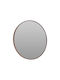 Wall Mirror with Beige Wooden Frame Diameter 60cm