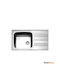 Fortinox Valley Drop-In Kitchen Sink Inox Brushed Finish L86xW50cm Silver