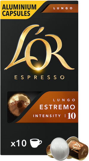 Jacobs Espresso Lungo Kaffee- und Getränkekapseln Kompatibilität mit Maschine L'Or 10 Stück