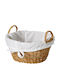 Wicker Bread Basket White 26x26x11cm