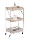 Ankor Metal Kitchen Trolley 3 Tiers Brown 46x29x77cm