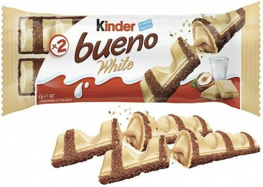 Kinder Bueno Σοκολάτα Λευκή Φουντούκι 39gr 2τμχ