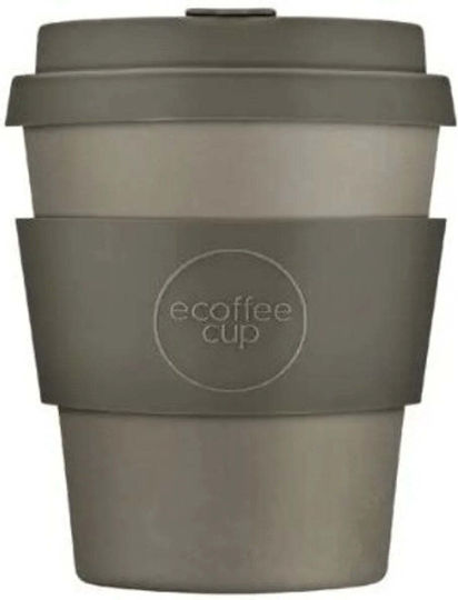 Ecoffee Cup Κούπα Πλαστική με Καπάκι Γκρι 240ml