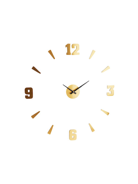 Wanduhren Aufkleber Metallisch Gold Ø16cm