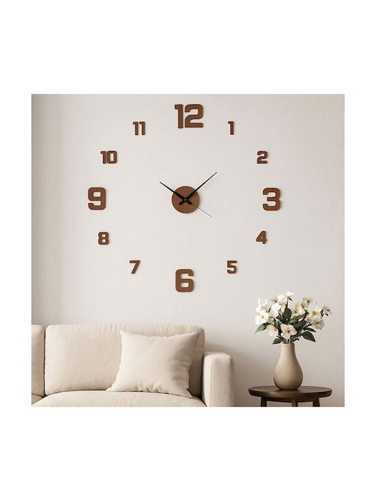 Wall Clock Sticker Metallic Brown Ø16cm