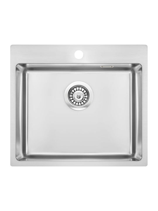 Deante Drop-In Kitchen Sink Inox with Faucet L55xW50cm Silver 5907650873792