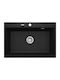 Deante Drop-In Kitchen Sink Made of Liquid Granite M70xP52cm Black