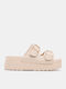 Sandale Casual Damă Flatforme Bej