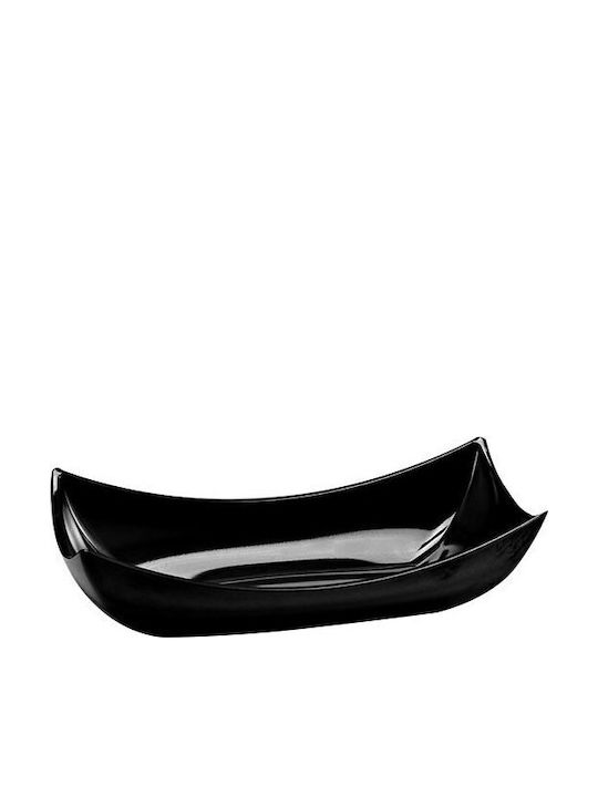 Raki Bol Rectangular Decorativ Din Porțelan Negru 14x6.5x4cm