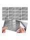 Set 16 Self-adhesive Tiles Marble Pattern Tile Imitation Sticker Waterproof 30x15 Cm Gray