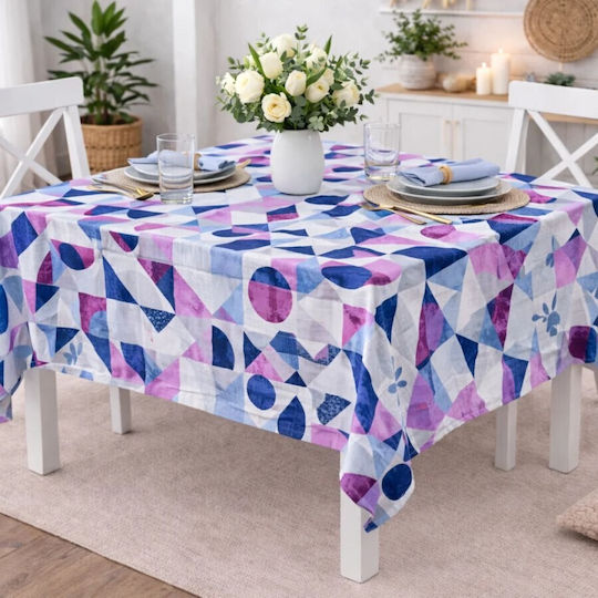 Pucioasa Τραπεζομάντηλο Βαμβακερό Purple/blue 140x180εκ.