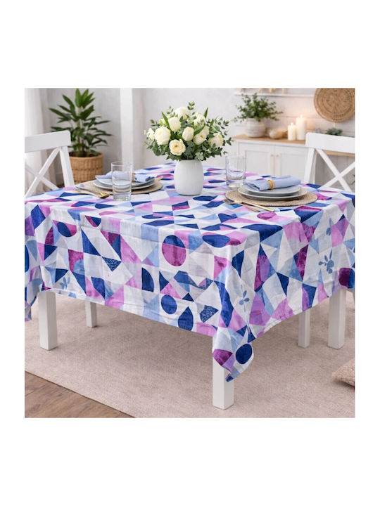 Pucioasa Față De Masă Din Bumbac Violet/Albastru 120x160 Cm