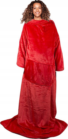 Κουβέρτα με Μανίκια 140x200εκ. Red
