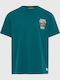 T-shirt Πετρόλ