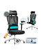 Songmics Офис Стол С Регулируеми Подлакътници Черен