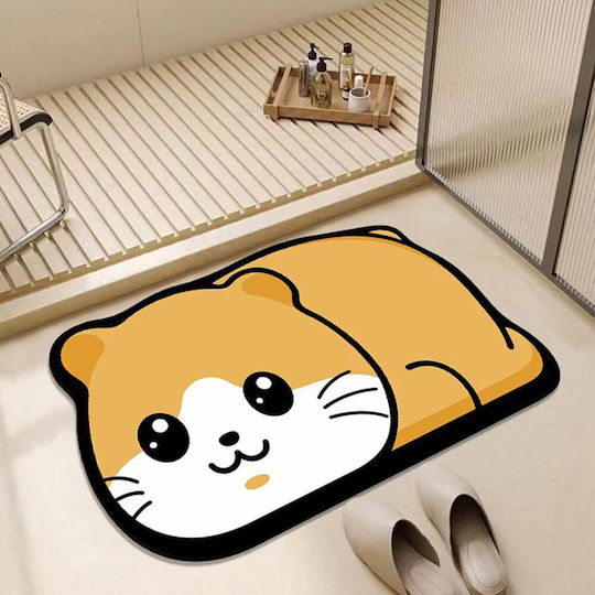 Πατάκι Μπάνιου ZD1BAT3QWSHHAMSTER Orange/white 60x40εκ.