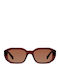 Meller Kessie Unisex Sunglasses with Red Horn-Rimmed Frame and Brown Polarized Lenses KES3-MAROONGBROWN