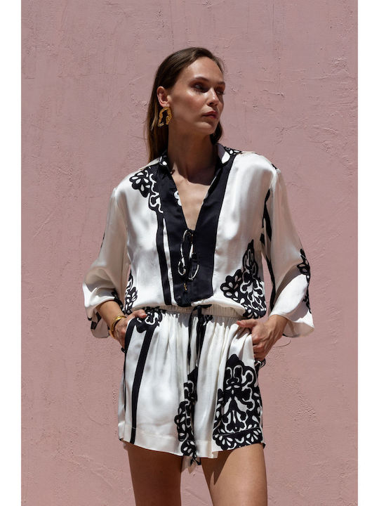Nema Resort Wear Bluza Ecru / Negru Nema Resort Wear Bluza Ecru / Negru