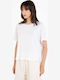 Organic Γυναικείο Crop T-shirt Λευκό