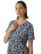 Minerva Summer Cotton Women's Blue Nightgown
