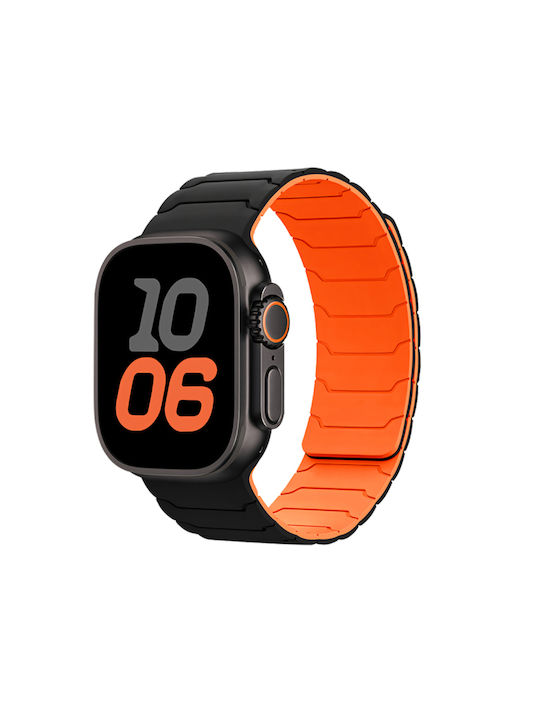 Watchband Hoco Wa39 Flex Series 38 40 41 42mm Silicon Strap Apple Watch Series 1 2 3 4 5 6 7 8 9 Se Se2 Μαύρο Πορτοκαλί