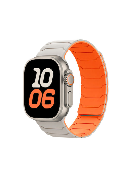 Watchband Hoco Wa39 Flex Series 44 45 46 49mm Silicone Strap Apple Watch Series 1 2 3 4 5 6 7 8 9 SE Ultra1 Ultra2 Beige Orange