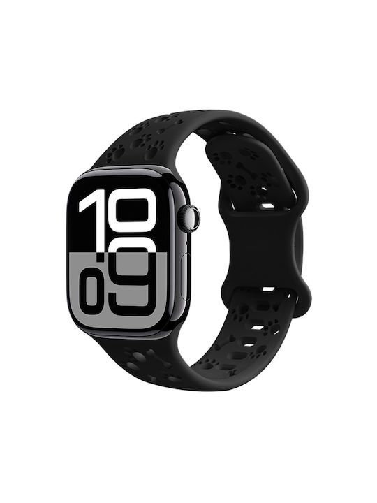 Watchband Hoco Wa38 Time Series 38 40 41 42mm Silicone Strap Apple Watch Series 1 2 3 4 5 6 7 8 9 Se Se2 Black