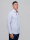 Long Sleeve Shirt Narrow Fit Striped Light Blue