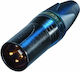 Neutrik 3-pin Xlr Male Cable Connector Ip40 Metal Housing Nc3mxx-b Blue