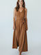 Sommer Maxi Damenkleid Schokolade