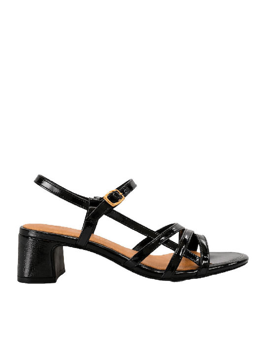 Damen Sandalen Schwarz Leder