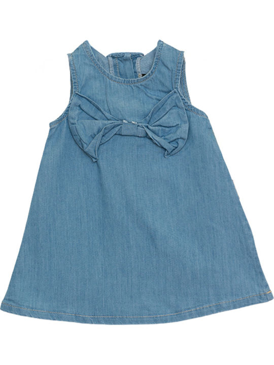 Kinderkleid Ärmellos Denim Blau