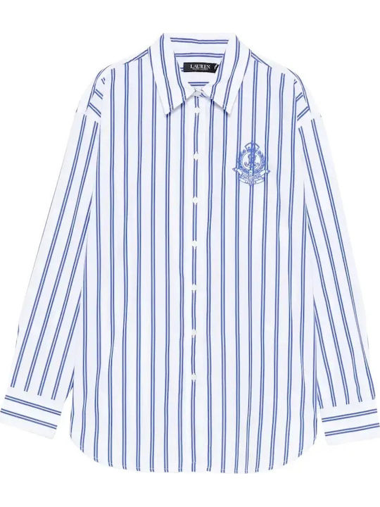 Μακρυμάνικο Γυναικείο Πουκάμισο Blue/white Multi