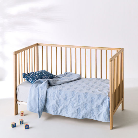 Kentia Cot Blanket Light Blue 100x140cm