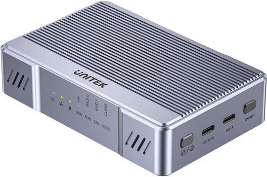 Unitek Usb-c 2-bay External M2 Ssd Enclosure Raid 20gbps S1247a