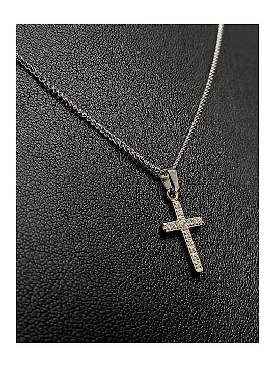 Women's Cross Made of Steel with Chain