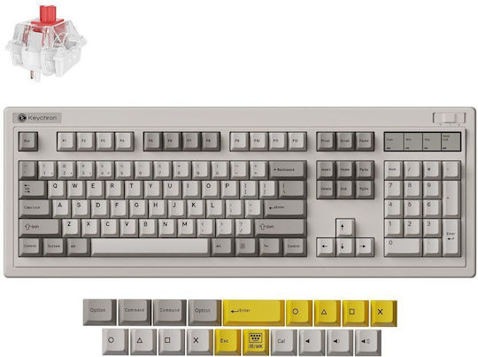 Keychron R6 QMK R6-M1 Wireless Gaming Mechanical Keyboard with Keychron Super Red Switches and RGB Lighting (English US) Gray