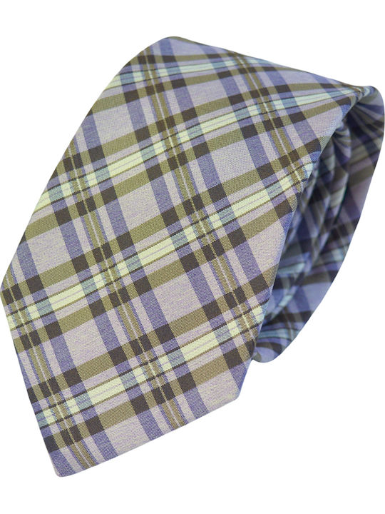 Makis Tselios Fashion Ανδρική Γραβάτα Μεταξωτή με Σχέδια σε Γκρι Χρώμα