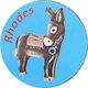 Glass Magnet 34mm Donkey Rhodes
